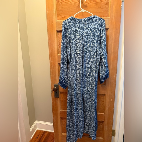 Natalie Martin Fiore Blue Floral Maxi Dress Sz M - Picture 3 of 6